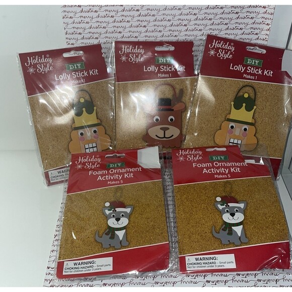 Christmas Ornament & Decor Activity Kits Foam & Wood Lot-5 DIY Makes 13 Age 3+ - Picture 11 of 11